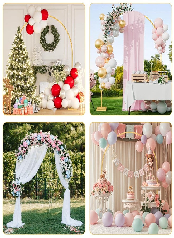MsMk Arch Backdrop Stand，7ft x 8ft Heavy Duty Backdrop Stand, Gold Wedding Arch Stand Wedding Arch Frame with Base for Birthday Party Graduation Ceremony Decoration - Image 5