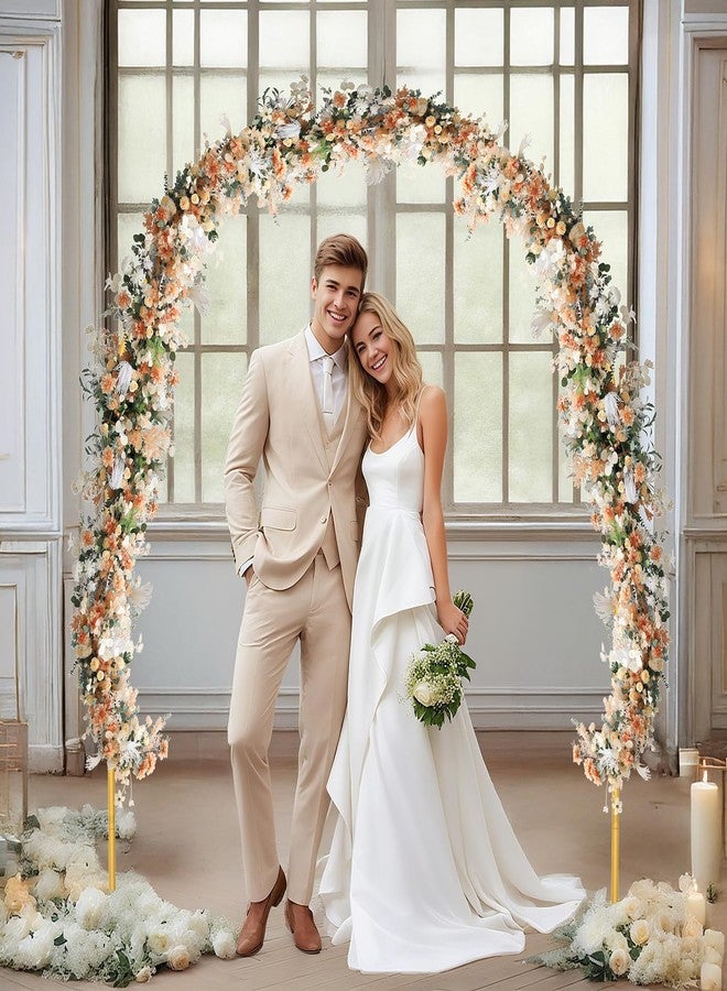 MsMk Arch Backdrop Stand，7ft x 8ft Heavy Duty Backdrop Stand, Gold Wedding Arch Stand Wedding Arch Frame with Base for Birthday Party Graduation Ceremony Decoration - Image 4