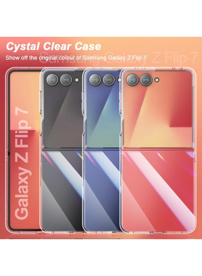 Case for Samsung Galaxy Z Flip 7, Full Protection Cover Slim Fit Lightweight Anti-Drop Transparent Anti Yellowing Hard PC Case Shockproof Clear Cover for Samsung Galaxy Z Flip 7 - Image 2