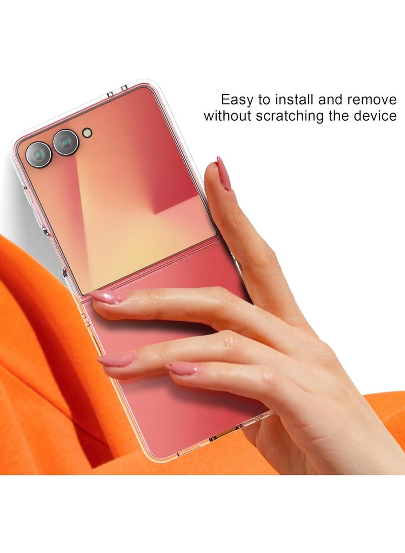 Case for Samsung Galaxy Z Flip 7, Full Protection Cover Slim Fit Lightweight Anti-Drop Transparent Anti Yellowing Hard PC Case Shockproof Clear Cover for Samsung Galaxy Z Flip 7 - Image 4