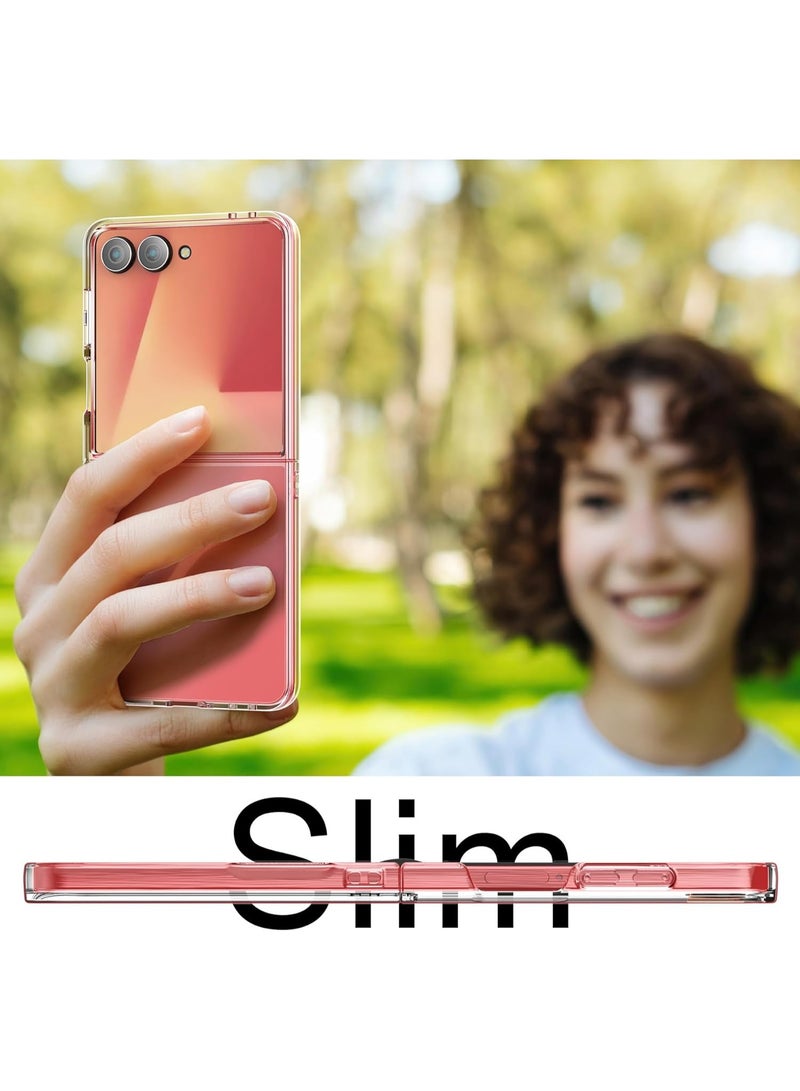 Case for Samsung Galaxy Z Flip 7, Full Protection Cover Slim Fit Lightweight Anti-Drop Transparent Anti Yellowing Hard PC Case Shockproof Clear Cover for Samsung Galaxy Z Flip 7 - Image 5