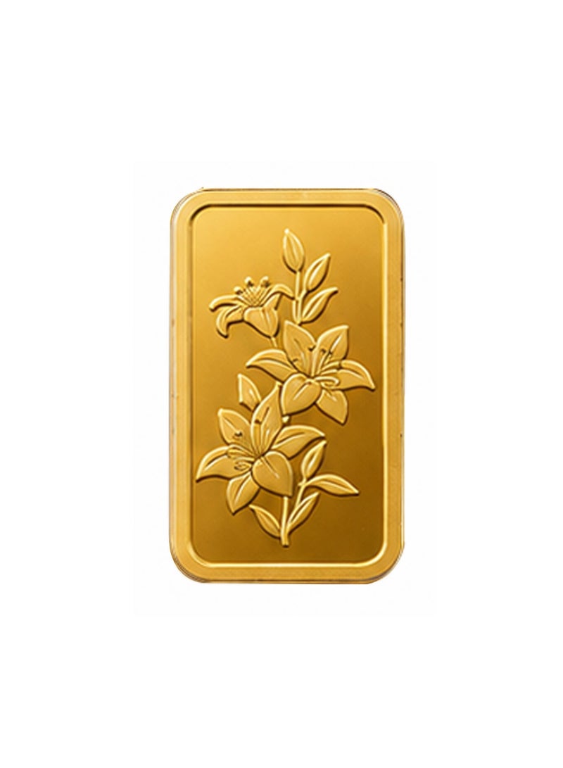 ZEWER 1g 24K 999.9 Fine Gold Bar with Floral Design - Image 5