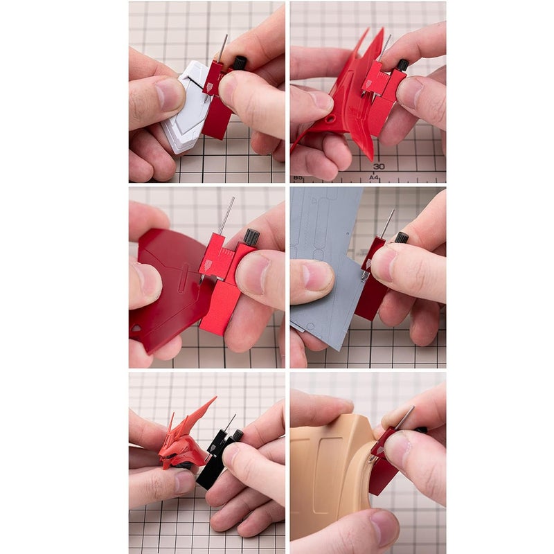Fafeicy Adjustable Equidistant Parallel Scriber Tool, with Tungsten Steel Needle, Aluminum Alloy Construction, for Model Making and Engraving (Red) - Image 3