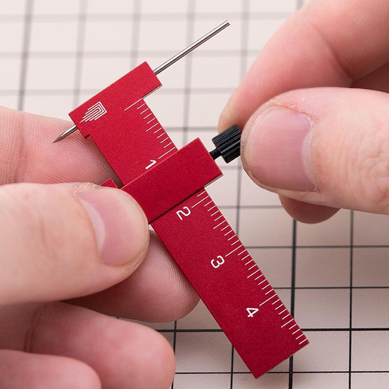 Fafeicy Adjustable Equidistant Parallel Scriber Tool, with Tungsten Steel Needle, Aluminum Alloy Construction, for Model Making and Engraving (Red) - Image 5