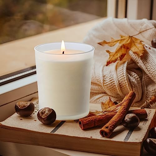 SHOWIN Thick Candle Jars for Making Candles 16 Pcs, 7 OZ Empty Jars with Wood Lids for Candle Making, Sample Container, Frosted White - Image 3