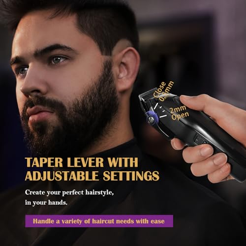 SUPRENT PRO Professional Hair Clippers for Men - High Torque Brushless Motor & Detachable Blade - Cordless Hair Clipper Set for Barbers with Charging Base - Premium Gift Hair Clipper Kit(Black) - Image 2