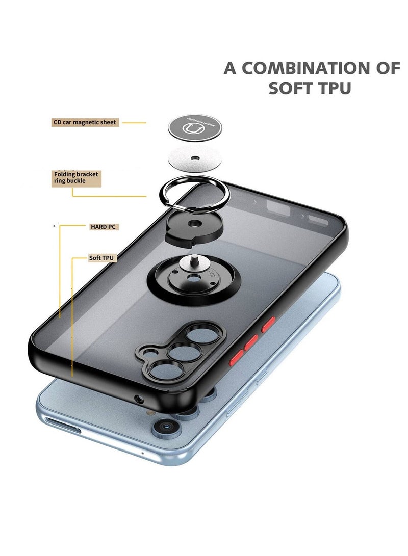 BORTONY Galaxy A54 5G Case Metal Ring and Grip Holder Kickstand Car Magnetic Mount Shockproof Matte Hard Back Case for Samsung Galaxy A54 5G - Image 3