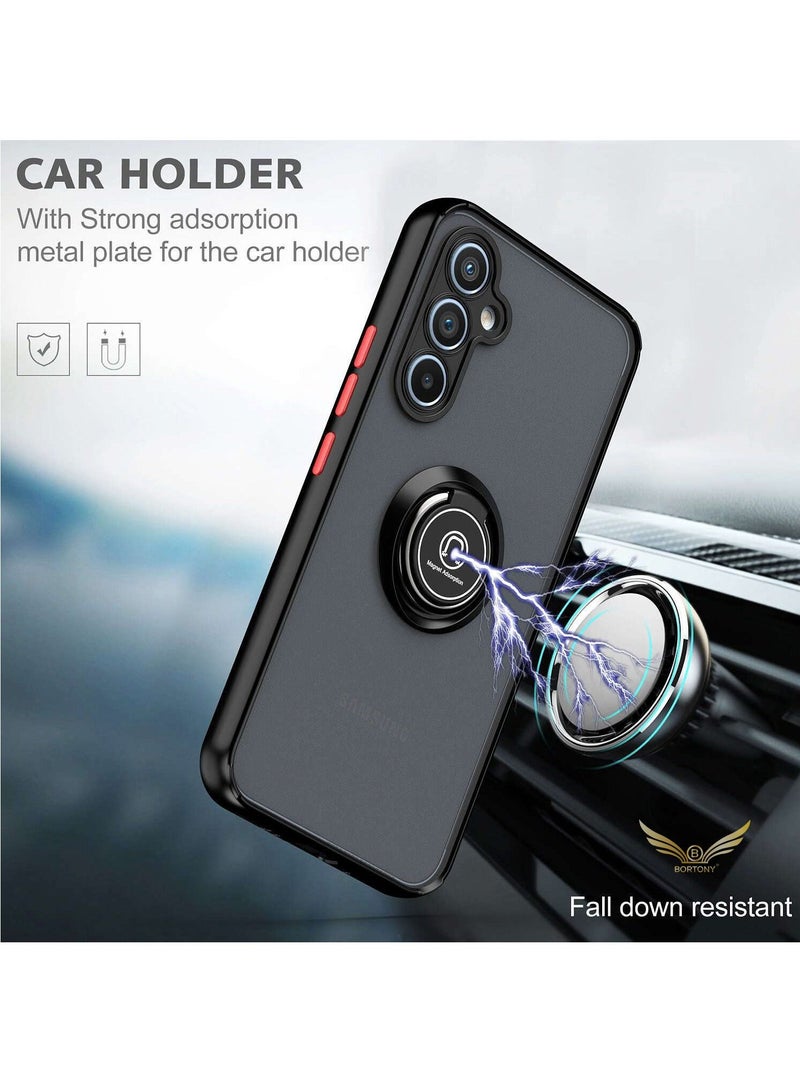 BORTONY Galaxy A54 5G Case Metal Ring and Grip Holder Kickstand Car Magnetic Mount Shockproof Matte Hard Back Case for Samsung Galaxy A54 5G - Image 4