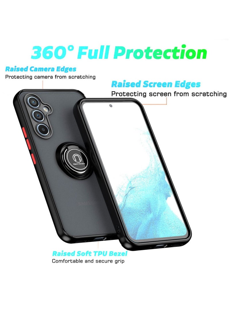 BORTONY Galaxy A54 5G Case Metal Ring and Grip Holder Kickstand Car Magnetic Mount Shockproof Matte Hard Back Case for Samsung Galaxy A54 5G - Image 5