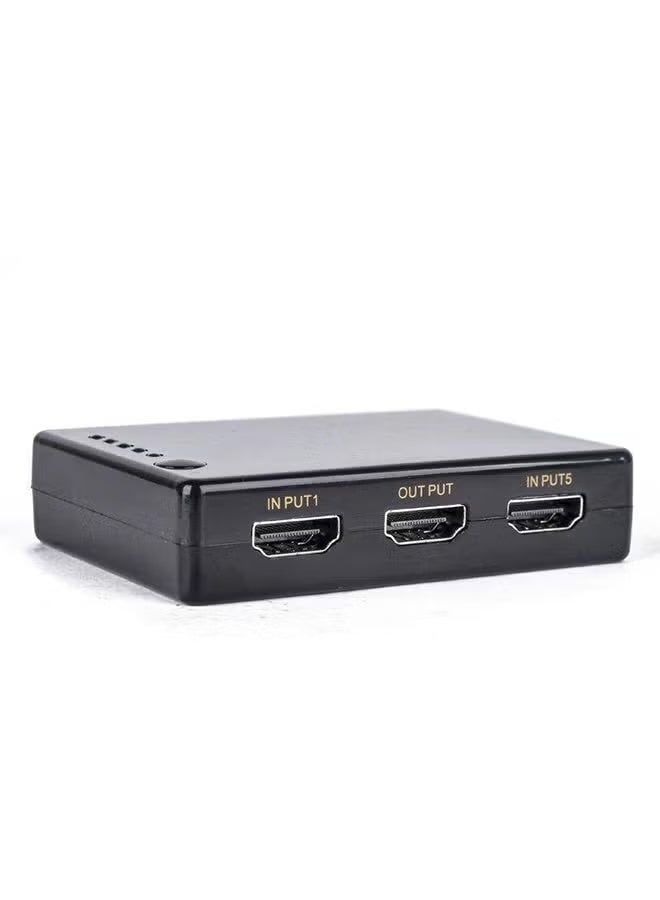 JAJEEK 5-Port 4K HDMI Switch Selector Splitter Hub With IR Remote | HDMI 2.0 Input Switcher Supports 4K@30Hz, 1080p, 3D, HDCP | Multiple HDMI Devices To Single Display | Remote-Controlled, Plug & Play | Ideal For TV, Monitor, Projector, PS5, Xbox | Black/White/Silver - Image 2