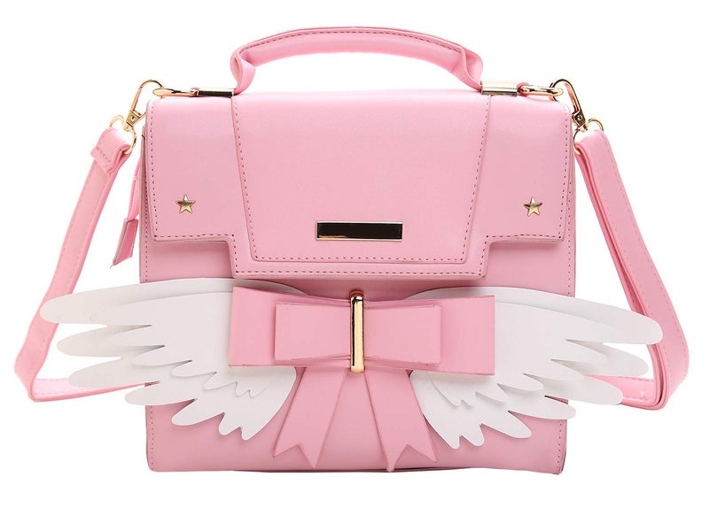 JHVYF Women's Cute Wings Bow Top Handle Cross Body Shoulder Bags Girls Kawaii Handbag Pink 354343 - Image 1