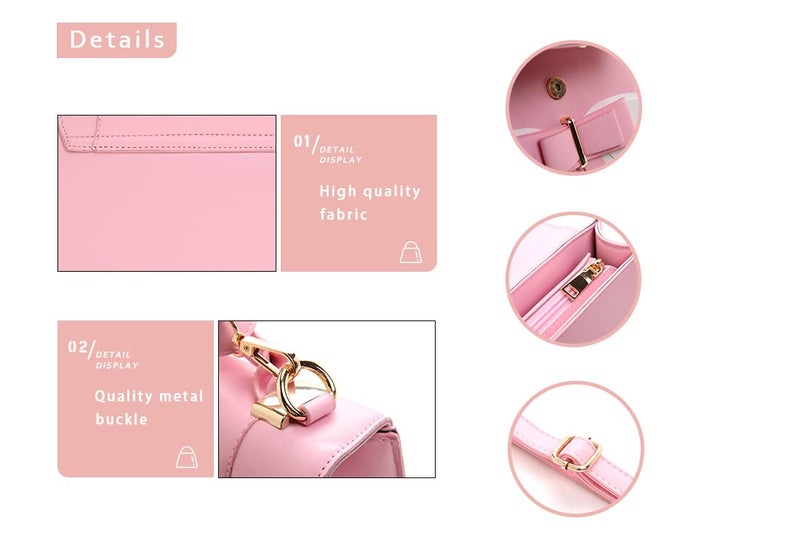 JHVYF Women's Cute Wings Bow Top Handle Cross Body Shoulder Bags Girls Kawaii Handbag Pink 354343 - Image 5