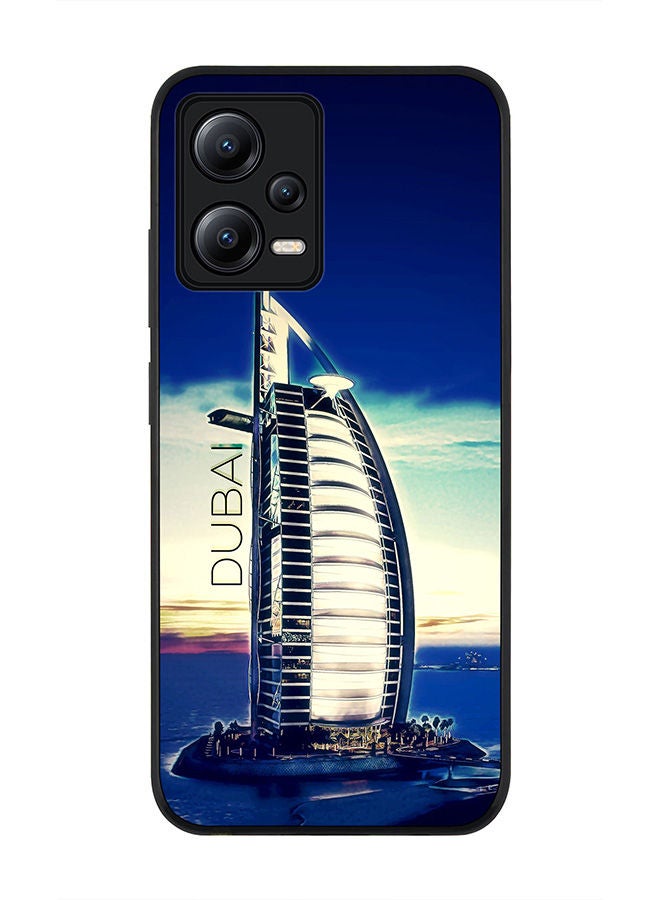 Stylizedd Rugged Black edge case for Poco X5 / Redmi Note 12 5G Slim fit Soft Case Flexible Rubber Edges Anti Drop TPU Gel Thin Cover - Burj Al Arab - Dubai - Image 1