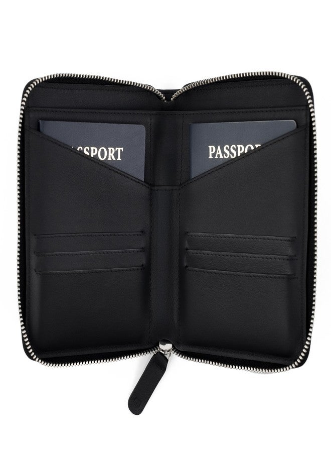 Travaci Double Passport Wallet, Black, 0.78 x 5.12 x 6.3 inches, Classic - Image 1