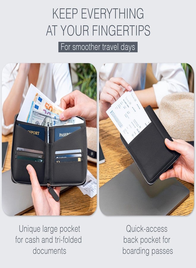 Travaci Double Passport Wallet, Black, 0.78 x 5.12 x 6.3 inches, Classic - Image 3