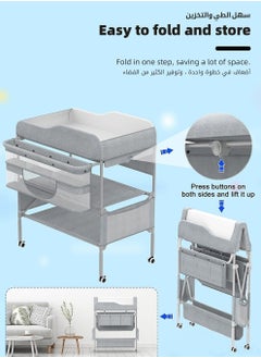 MIXDE Portable Foldable Diaper Changing Station With Wheels, Grey  - Image 5