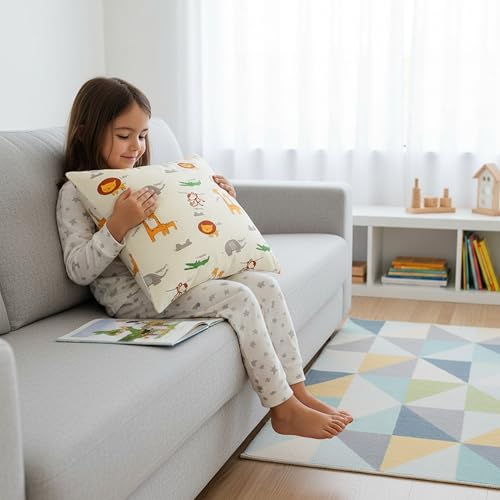 Filymore Kids 31 Animal Printed Pillow Covers for Kids Room | Made with Pure Microfiber Soft & Skin Friendly Pillow Cases | Size (17 x 27 inch, Off White) Set of 2 Covers. - Image 3