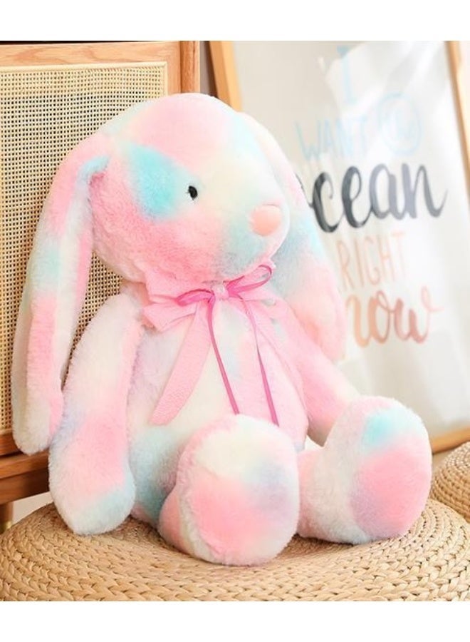 JAYATO Colorful Long-eared Rabbit Plush Toy - Cute Bonnie Rabbit Doll - Girl's Birthday Gift - Pink Color 40cm - Image 1