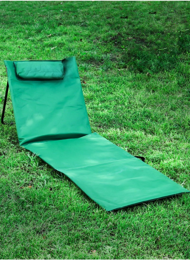 Royalford - Beach Mat- Rf11674| Lightweight, Portable And Foldable, Folds Flat For Storage| Iron Tube With Washable Cloth, Perfect For Indoor And Outdoor Entertainment| Green - Image 1