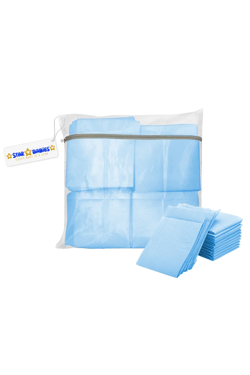 STAR BABiES Star Babies - Disposable Changing mats (45x60cm) Large, Pack of 50 - Blue
