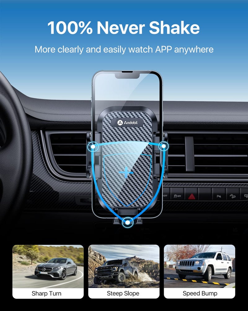 andobil 2026 Upgraded Car Phone Holder Mount, Military-Grade Phone Holders for Your Car Vent Ultra-Stable Metal Clip Universal 360Â° Cell Phone Car Mount for iPhone 17 Pro Max 16/15/14/13/12/ Samsung - Image 3
