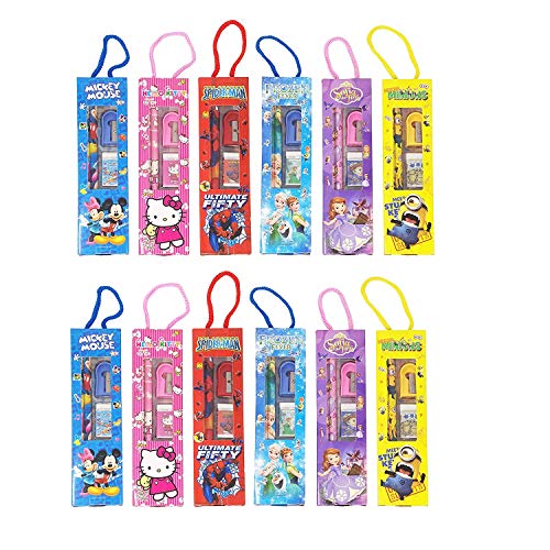 Jiada Birthday Party Return Gifts Mix Stationery Kit Set in a Fancy Box for Kids (Pack of 12) - Image 1