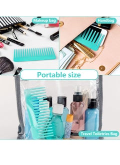 Patelai Large Hair Detangling Comb, Wide Tooth for Curly, Wet Dry Hair, No Handle Comb Styling Shampoo Comb (White, Cyan)  - Image 2