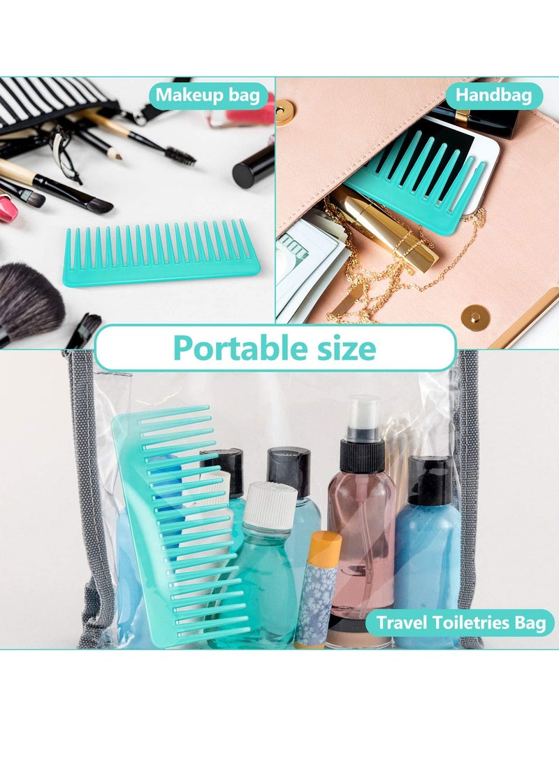 Patelai - Large Hair Detangling Comb, Wide Tooth for Curly, Wet Dry Hair, No Handle Comb Styling Shampoo Comb (White, Cyan) - Image 1