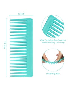 Patelai Large Hair Detangling Comb, Wide Tooth for Curly, Wet Dry Hair, No Handle Comb Styling Shampoo Comb (White, Cyan)  - Image 3