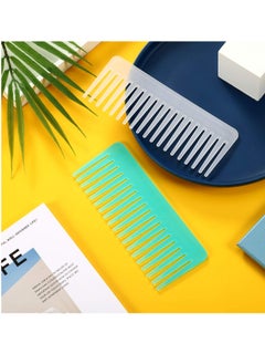 Patelai Large Hair Detangling Comb, Wide Tooth for Curly, Wet Dry Hair, No Handle Comb Styling Shampoo Comb (White, Cyan)  - Image 4