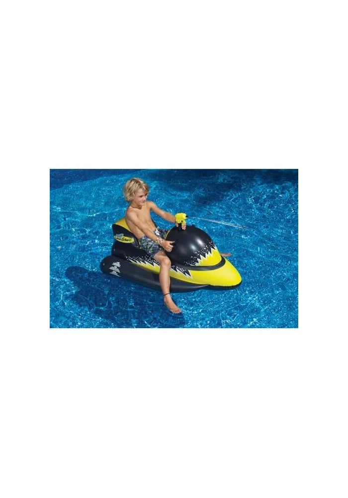 Swimline Lasershark Inflatable Wet-Ski Squirter in Black and Yellow - 51" - Image 2