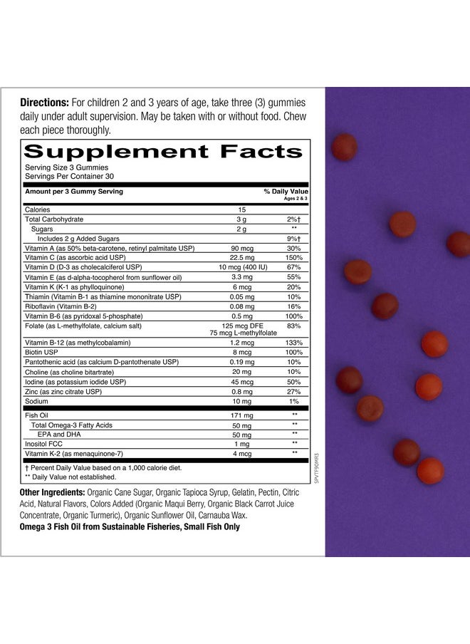 SmartyPants - Toddler Formula Daily Gummy Multivitamin: Vitamin C D3 & Zinc For Immunity Gluten Free Omega 3 Fish Oil (Dha/Epa) Vitamin B6 B12 90 Count (30 Day Supply) - Image 1