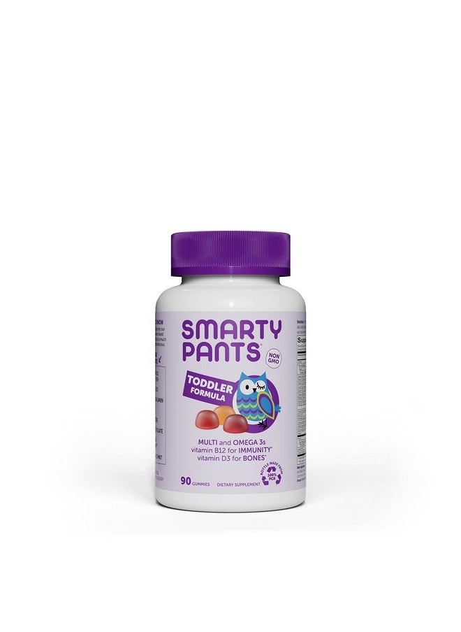 SmartyPants - Toddler Formula Daily Gummy Multivitamin: Vitamin C D3 & Zinc For Immunity Gluten Free Omega 3 Fish Oil (Dha/Epa) Vitamin B6 B12 90 Count (30 Day Supply) - Image 1