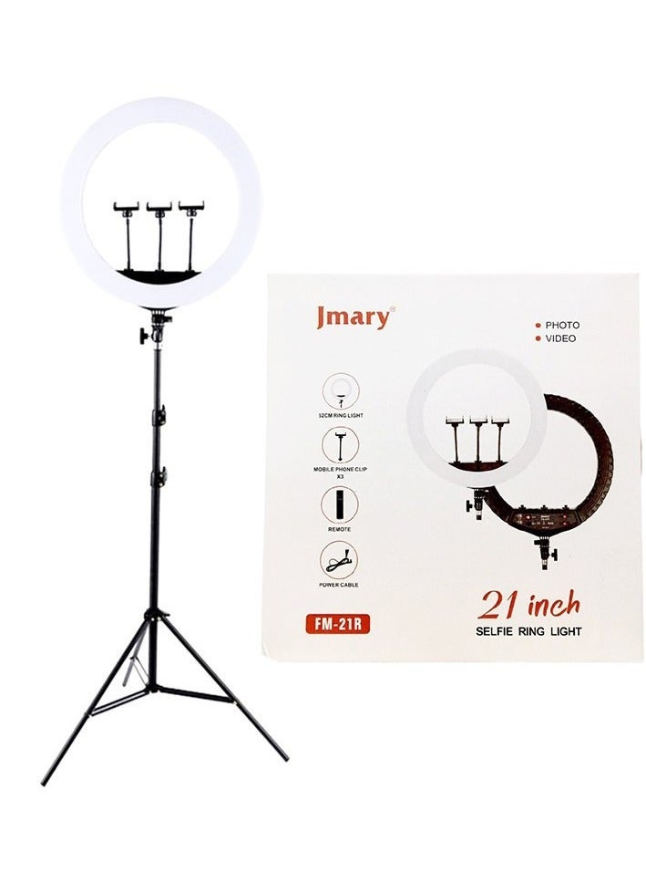 Jmary 21 Inch Ring Light Tripod Stand with 3 Phone Brackets Soft LED Ring Light with Remote - Image 3