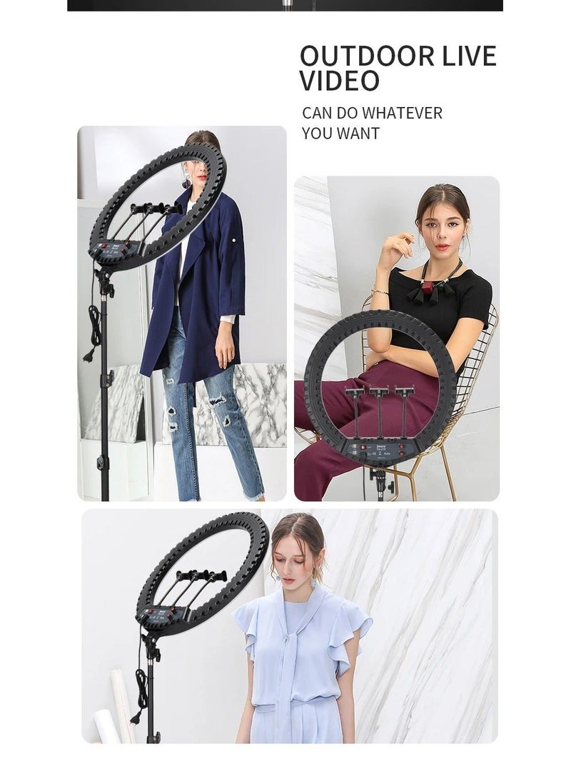 Jmary 21 Inch Ring Light Tripod Stand with 3 Phone Brackets Soft LED Ring Light with Remote - Image 4