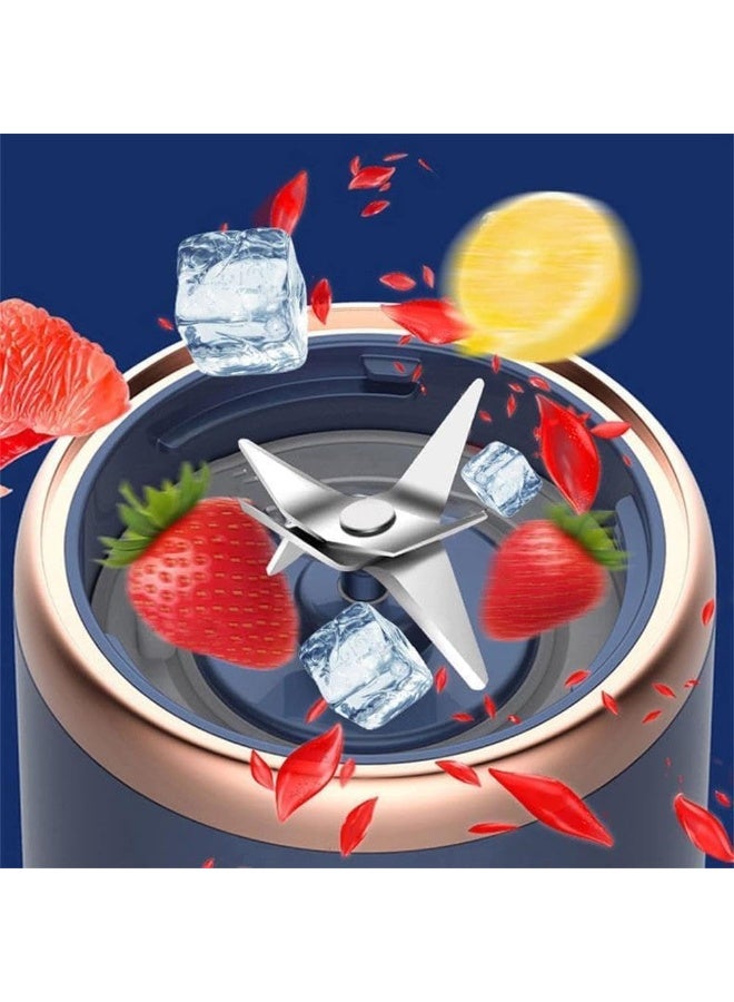 AASHZ Portable Quick Mini Blenders,Wireless Electric Fruit Juicer,Automatic Multifunction1500 Watts/Rechargeable USB/6 Stainless Blades/400ml - Purple - Image 2