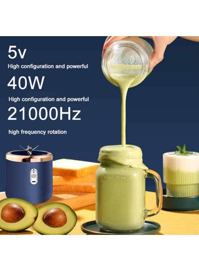 AASHZ Portable Quick Mini Blenders,Wireless Electric Fruit Juicer,Automatic Multifunction1500 Watts/Rechargeable USB/6 Stainless Blades/400ml - Purple - Image 4