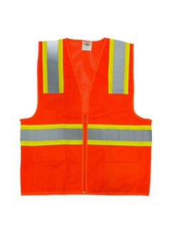 TAHA WTB015 | High-Visibility Safety Jacket for Industrial Workwear & Reflective Gear for Cycling and Biking | Orange Grey Reflective Tape  | Orange | Size-3XL  - Image 2