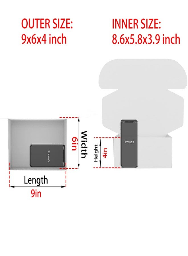 Lmuze Small White Shipping Boxes for Small Business Pack of 25-9x6x4 inches Cardboard Corrugated Mailer Boxes for Shipping Packaging Craft Gifts Giving Products - Image 2