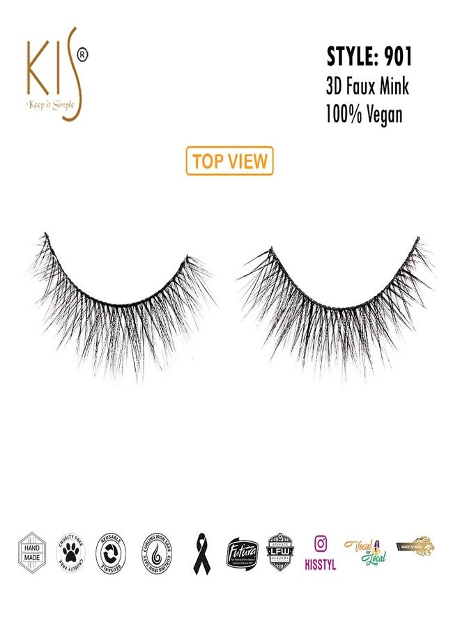 KIS Eyelashes 100% Human Hair Blend Glamorous Handcrafted Versatile Hairpiece Snapon Natural Look And Feel Cruelty-Free New Tapered Completely Lashes For Women - Image 4