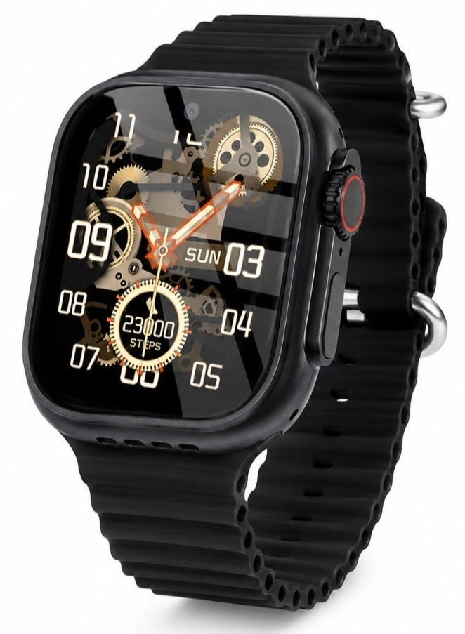 Smartbarry C92 Max 2.2 Inch HD Full Touch Screen Smartwatch with 3 Interchangeable Straps, Android & iOS Compatible, Stylish Digital Wrist Watch for Men & Women, Fitness Tracker for Everyday Use - Image 1