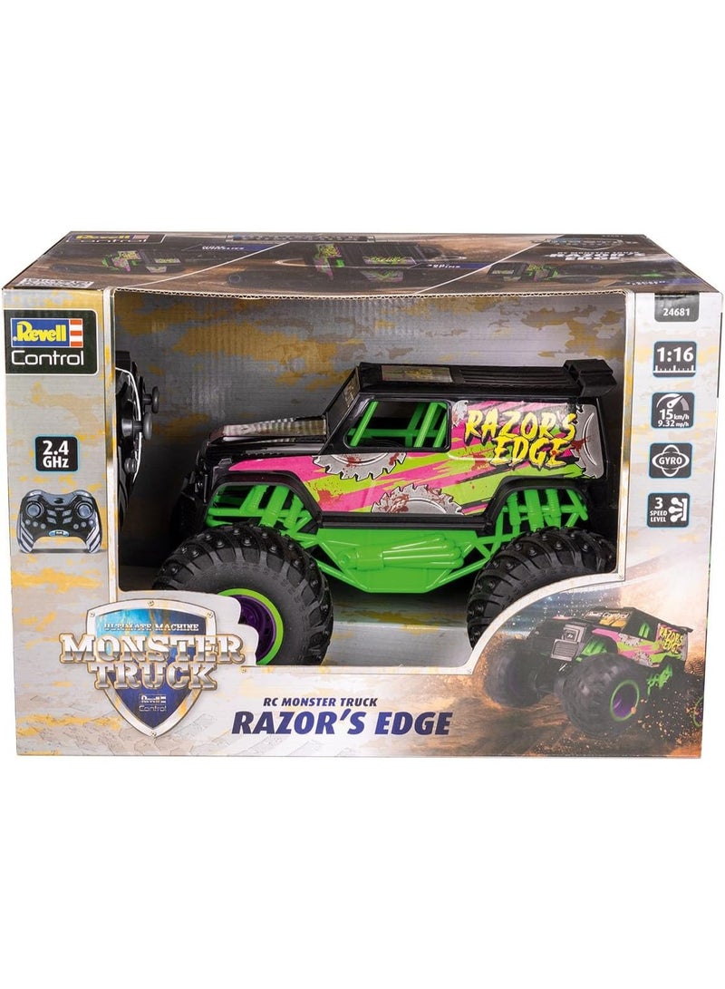 Revell Control 24681 RC Monster Truck Razor's Edge I with Precise 2.4 GHz Control Car, Black - Image 2