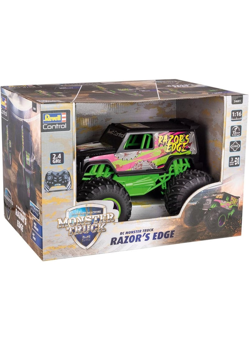 Revell Control 24681 RC Monster Truck Razor's Edge I with Precise 2.4 GHz Control Car, Black - Image 4