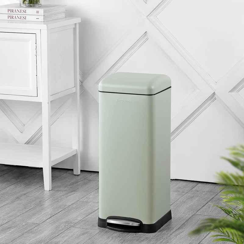 happimess HPM1007E Betty Retro 8-Gallon Step-Open Trash Can with Soft-Close Lid, Fingerprint Resistant, Modern, Minimalistic for Home, Kitchen, Laundry Room, Office, Bedroom, Bathroom, Mint Green - Image 2