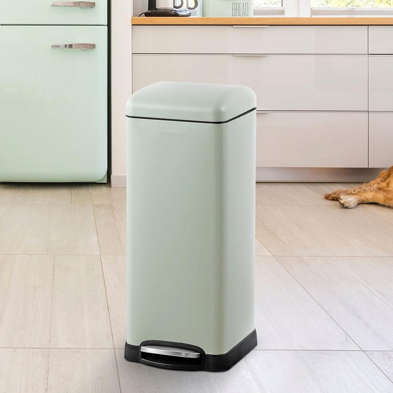happimess HPM1007E Betty Retro 8-Gallon Step-Open Trash Can with Soft-Close Lid, Fingerprint Resistant, Modern, Minimalistic for Home, Kitchen, Laundry Room, Office, Bedroom, Bathroom, Mint Green - Image 3