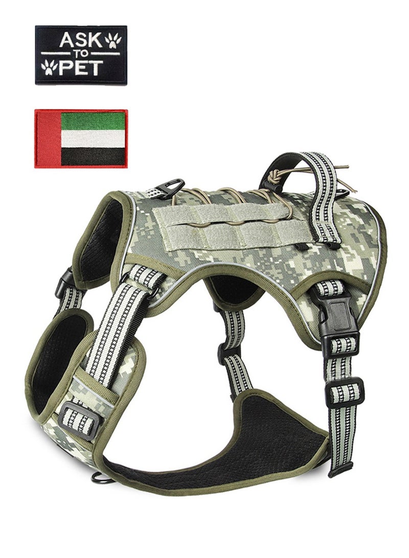 Generic Tactical Dog Harness for Medium and Large Dogs, With 2 Embroidered  hook and loop Patches, Adjustable No Pull Vest with Handle, Reflective Strips, for Training, Walking, and Hiking - Image 1