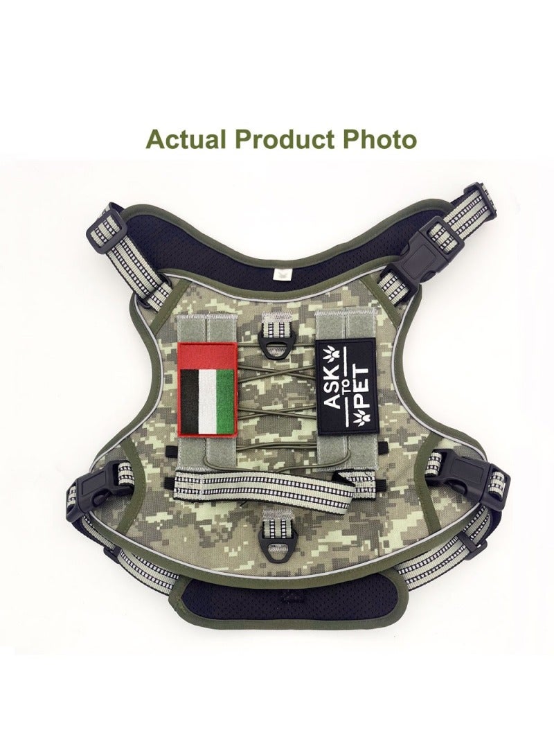 Generic Tactical Dog Harness for Medium and Large Dogs, With 2 Embroidered  hook and loop Patches, Adjustable No Pull Vest with Handle, Reflective Strips, for Training, Walking, and Hiking - Image 3