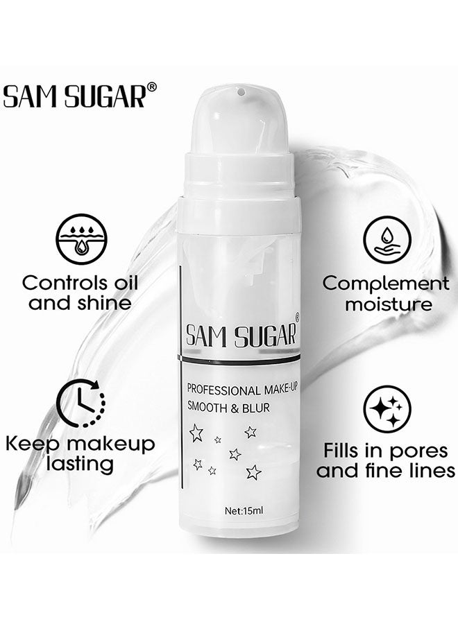 SAM SUGAR Primer 15ml Makeup Primer Invisible Pore Fine Lines Isolation Moisturizing, Coverage Fine Line Reduction Long-Lasting Invisible Formula Before Foundation, Professional Make-up Smooth & Blur - Image 1