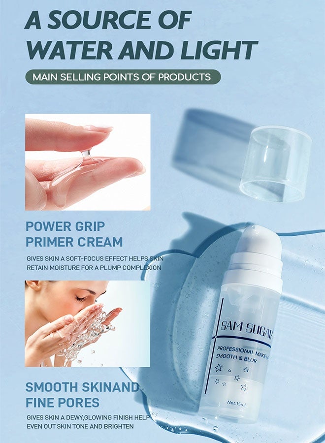 SAM SUGAR Primer 15ml Makeup Primer Invisible Pore Fine Lines Isolation Moisturizing, Coverage Fine Line Reduction Long-Lasting Invisible Formula Before Foundation, Professional Make-up Smooth & Blur - Image 5
