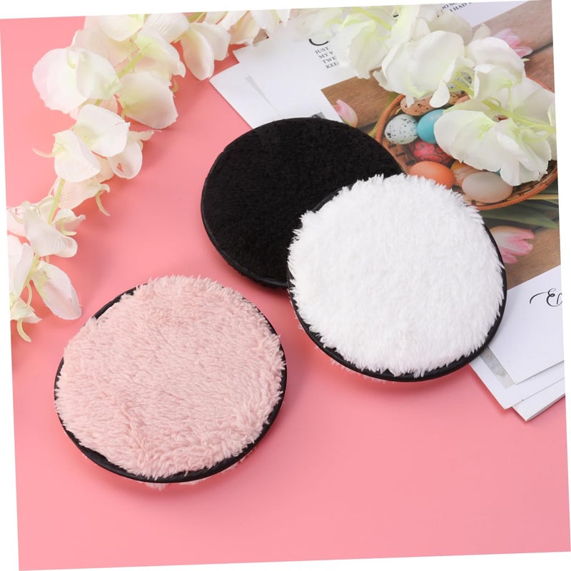 3pcs Makeup Remover Puff Double-sided Pads for Facial Cleansing Safe Odorless Makeup Removal Towel Portable Easy to Carry Random Color - Image 5